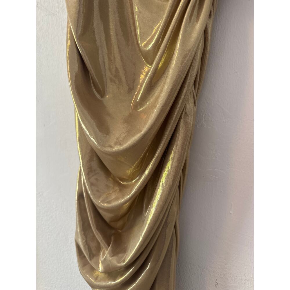 Vintage Norma Kamali Gold Ruched ensemble matching set size XS simply stunning - Picture 10 of 13